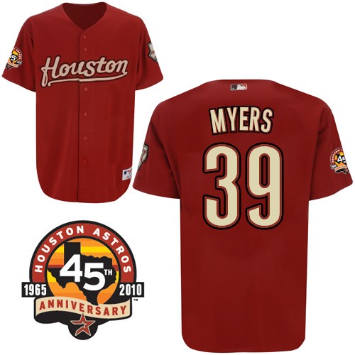 Designer Houston Astros 39 Brett Myers Red MLB Jersey with 45th Patch